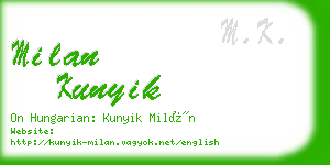 milan kunyik business card